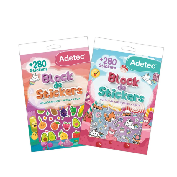 Block de stickers figuras infantiles kawaii