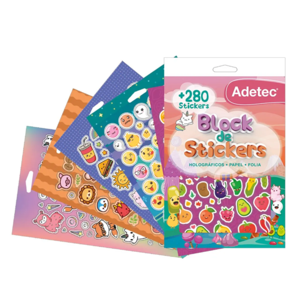 Block de stickers figuras infantiles kawaii